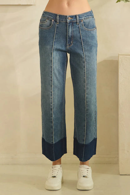 Oli & Hali Denim Contrast Crop Pants