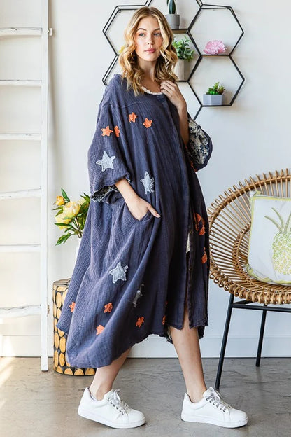 Oli & Hali Blue Super Star Duster Dress