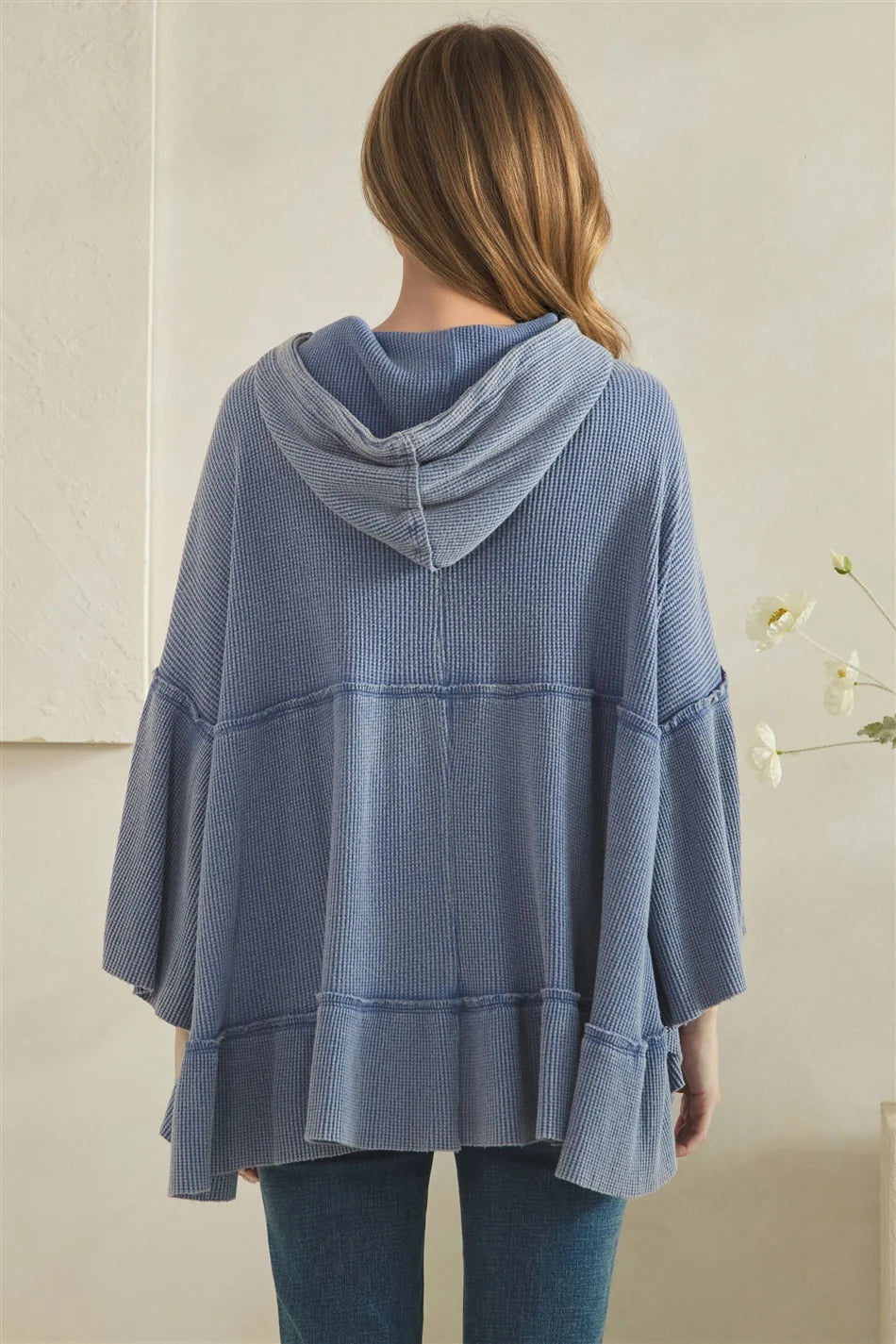 Oli & Hali Lt Blue Ruffle Zip Hoodie