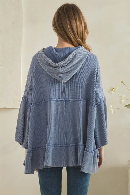 Oli & Hali Lt Blue Ruffle Zip Hoodie