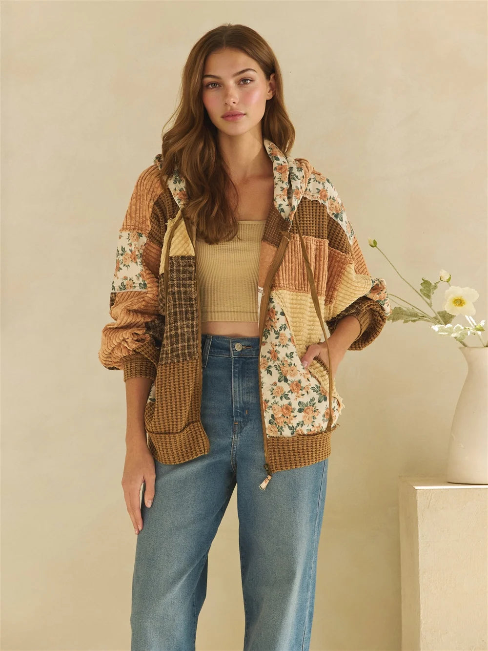 Oli & Hali Brown Patchwork Jacket