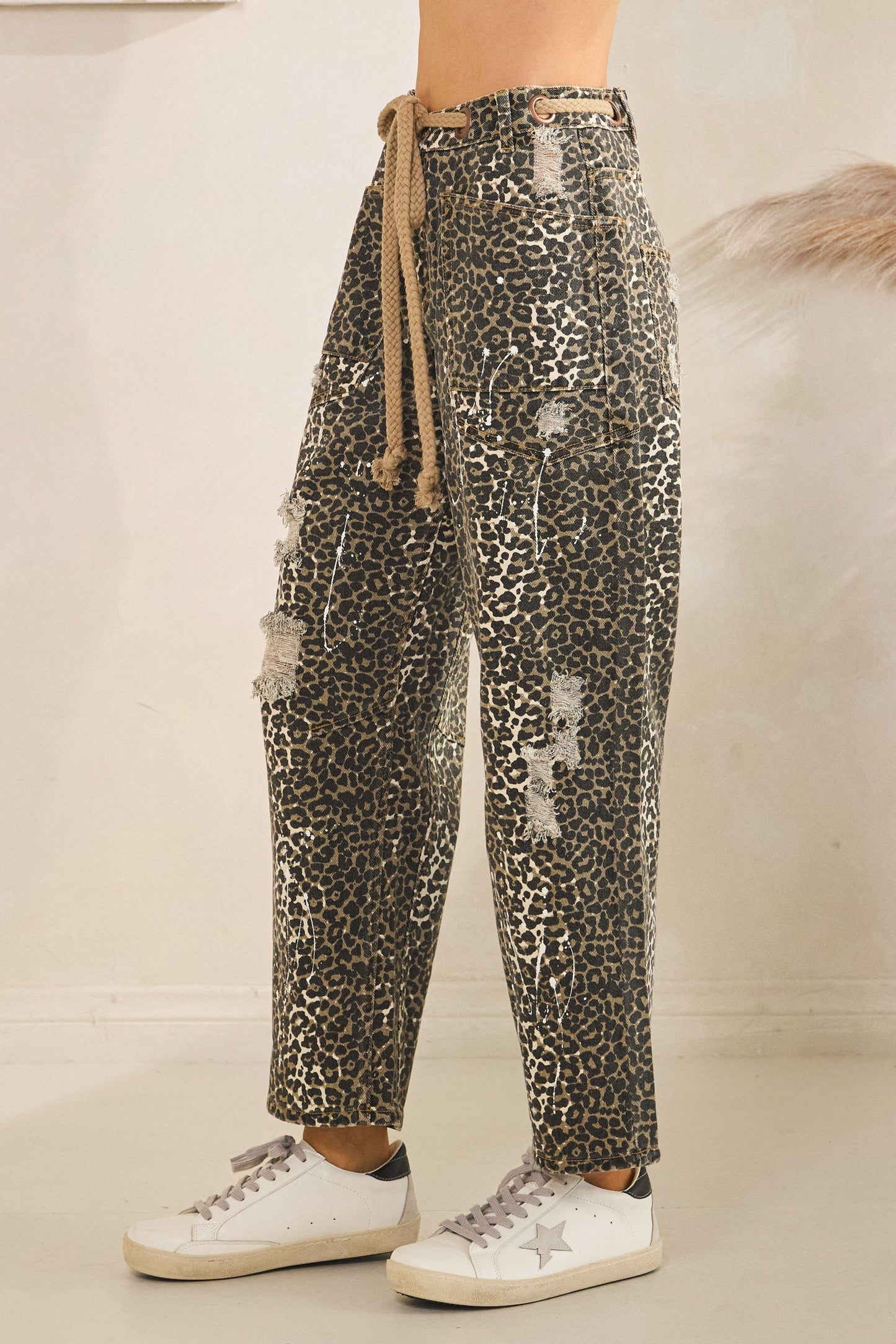 Oli & Hali Cheetah Print Drawstring Pants