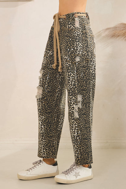 Oli & Hali Cheetah Print Drawstring Pants