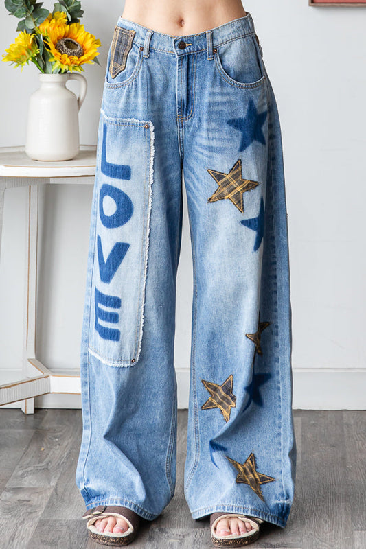 Love Star Patchwork Denim Jeans Oli & Hali