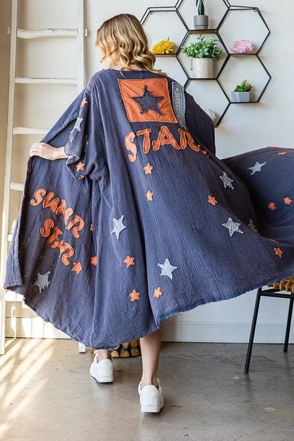 Oli & Hali Blue Super Star Duster Dress