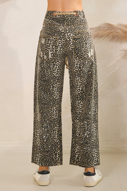 Oli & Hali Cheetah Print Drawstring Pants