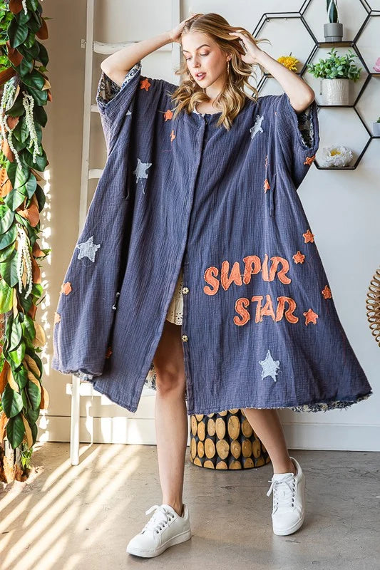 Oli & Hali Blue Super Star Duster Dress