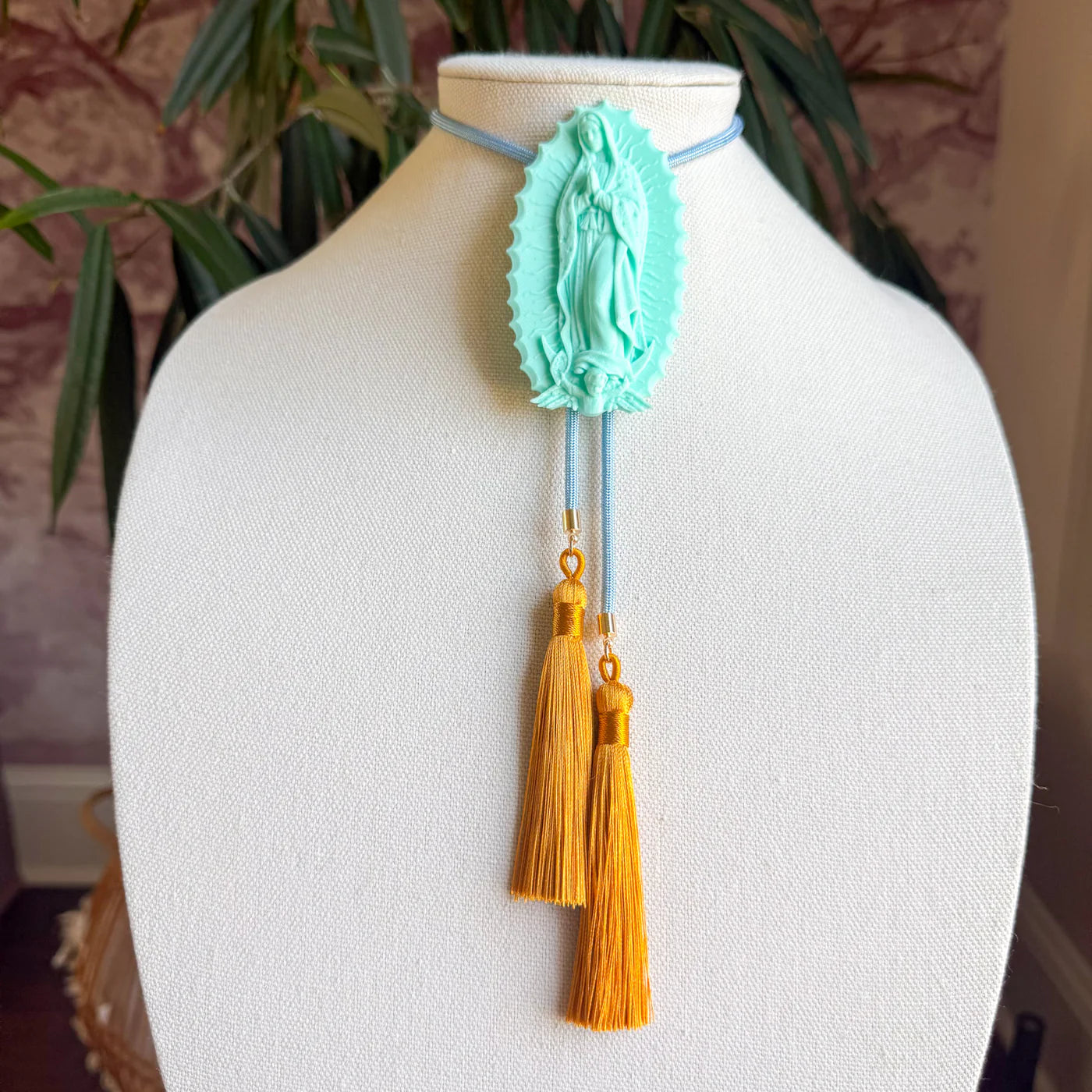 Our Lady of Glitterati Bolo Turquoise with Baby Blue & Golden Yellow