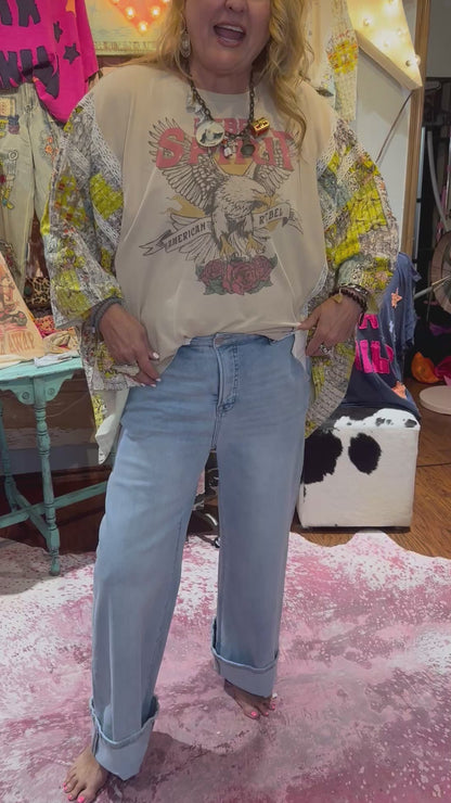 Blue Velvet Tan Rebel Spirit Poncho Top