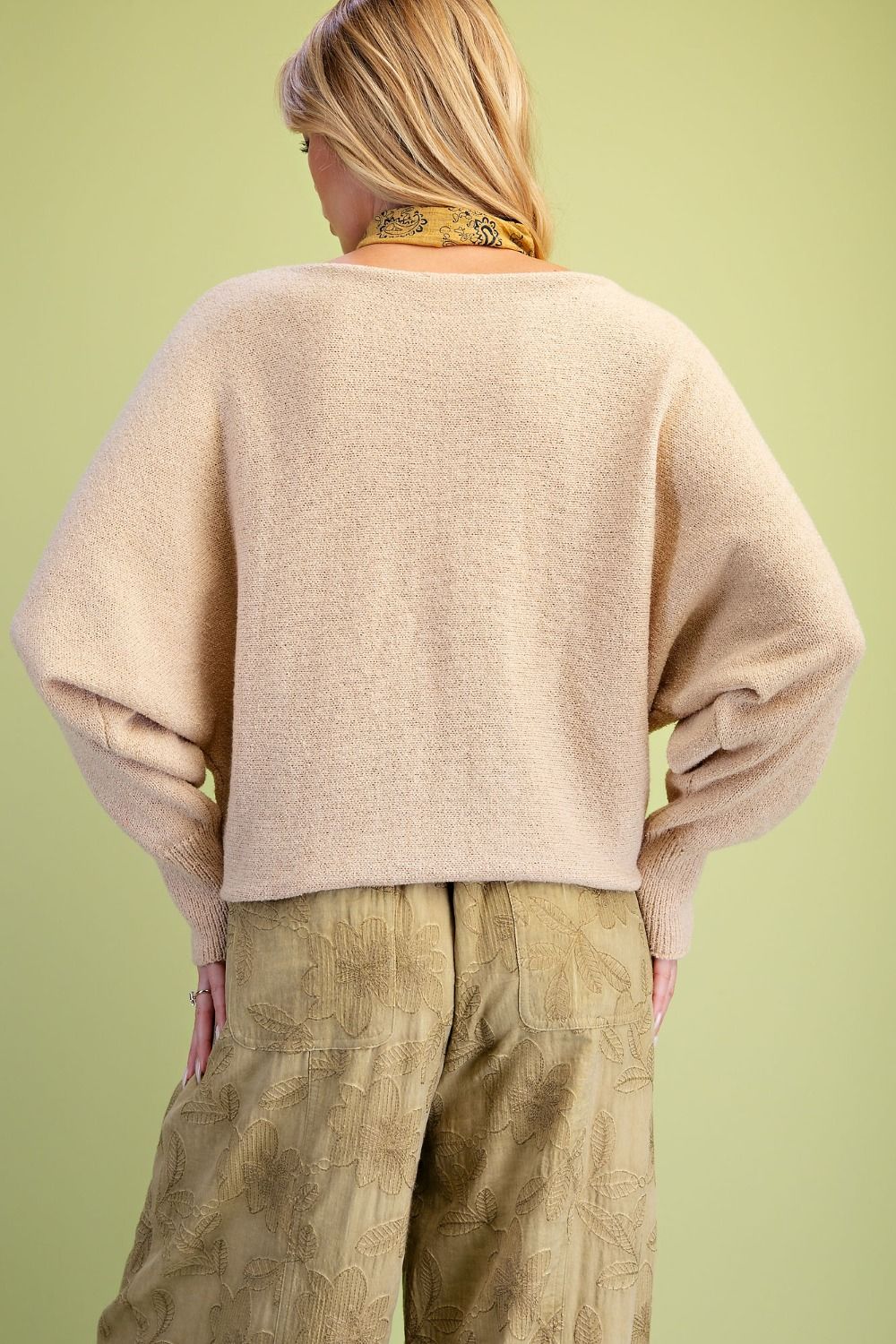 Easel Natural Textured Knit Sweater