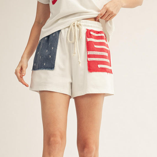 Off White Flag Shorts