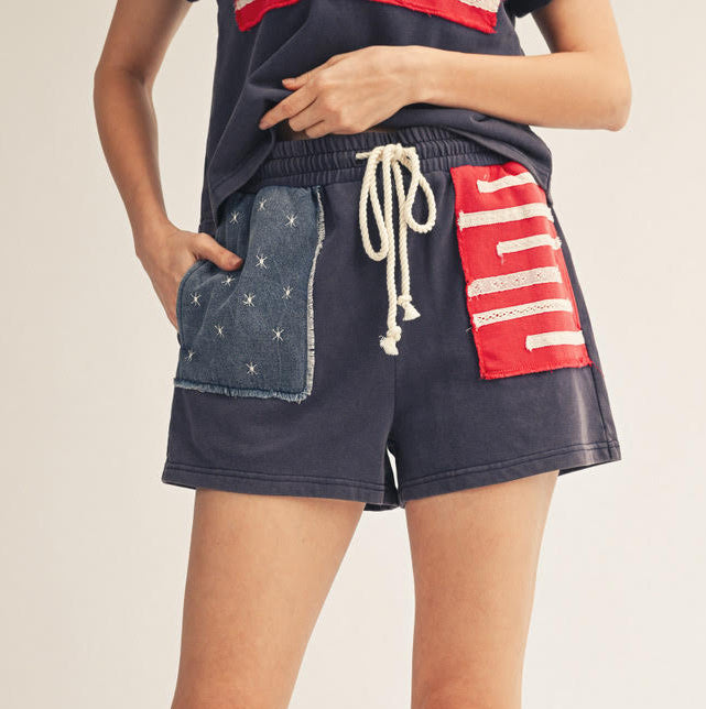 Navy Flag Shorts